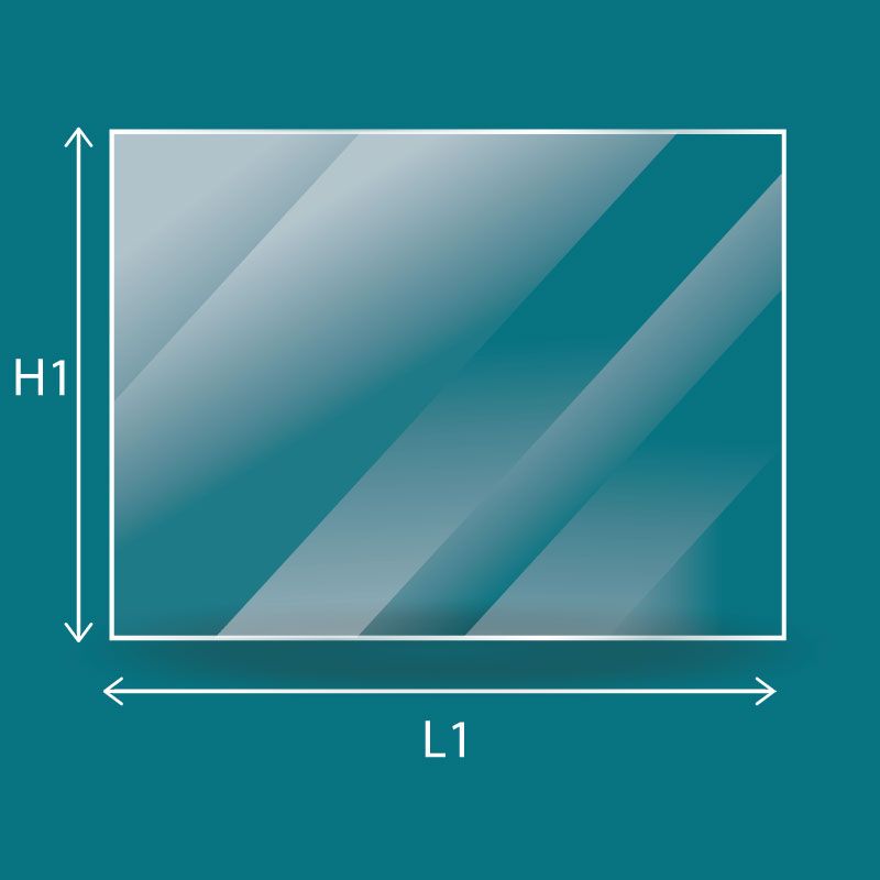 Vitre Rectangle - Godin ARGENTIC - ARIEGEOIS gaz / dim. 478 x 200