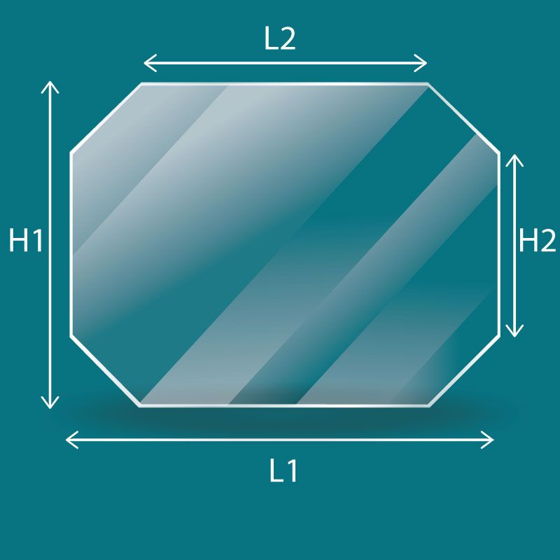 Vitre Rectangle 4 angles coupés - Godin ETIVAL Vitre Rectangle 4 angles coupés - Godin ETIVAL