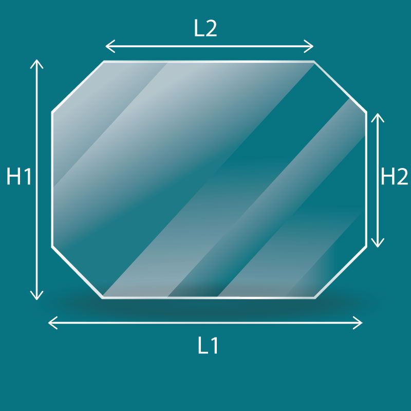 Vitre Rectangle 4 angles coupés - Godin ETIVAL