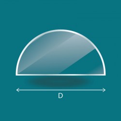 Cristal plano semicircular