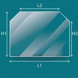 Vidrio plano con 2 ángulos cortados
