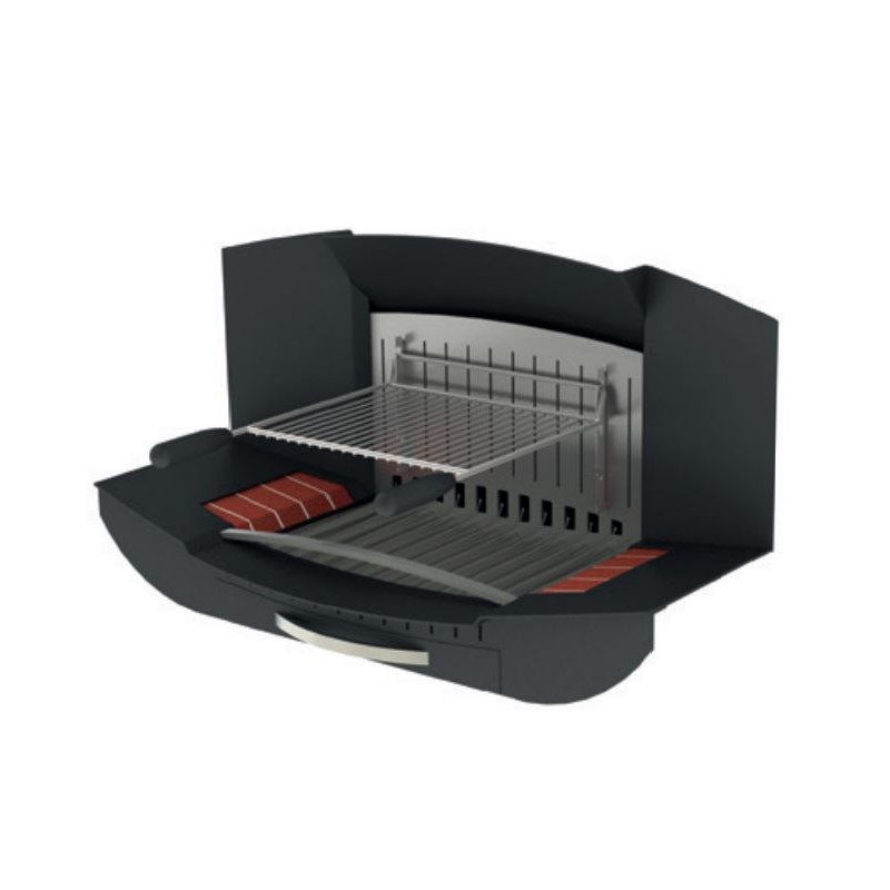 Grille de barbecue pour insert cheminée foyer ouvert - Inox