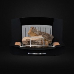 Firewood holder for open fireplace