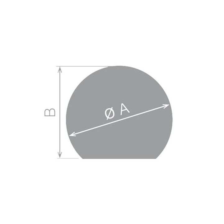 Rond Coupé 900 X 1000 mm - Rayon 500mm