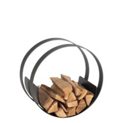 Rangement Bois Roll Gris Sable et noir givré