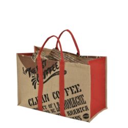Sac A Buches Toile De Jute Noir Coffee Anses Noires