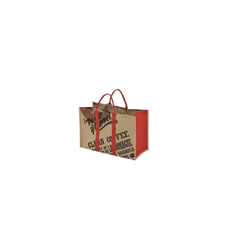 Sac A Buches Toile De Jute Noir Coffee Anses Noires