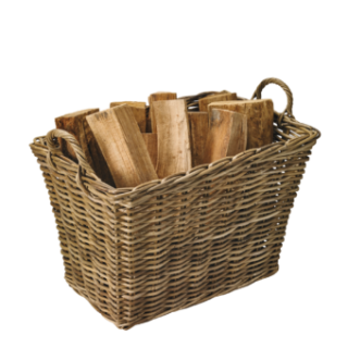 Corbeille A Bois Lagon Rotin Naturel