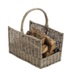 Panier A Bois Noveo Osier Grisé