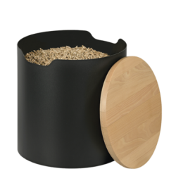 Black bar pellet stoor - wood cover