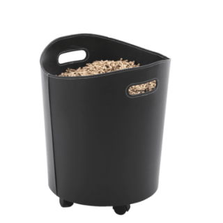 Rangement à granulés Omega Noir pour cheminée et poeles à bois - Capska
