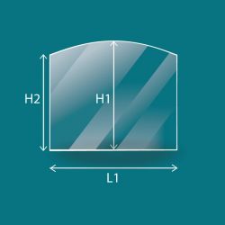 Rechteckiges Glas mit einer abgerundeten Seite (Flachglas) - Godin BIOFONTE