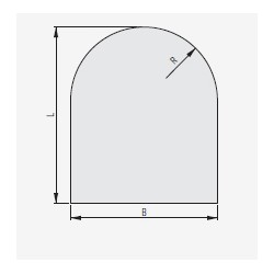 Solid protective plate - glass - fitted semicircle...