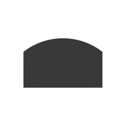 Abgerundete Bodenplatte 80x50 cm aus schwarz gefrostetem Stahl - Dixneuf