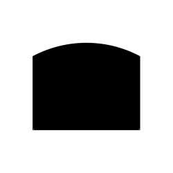 Abgerundete Bodenplatte 80x50 cm aus schwarz gefrostetem Stahl - Dixneuf