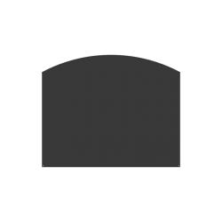 Abgerundete Bodenplatte 80x50 cm aus schwarz gefrostetem Stahl - Dixneuf