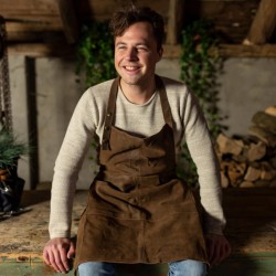 Tablier en cuir pour BBQ - Cuir de Buffle Épais - Homme - Cadeau Idéal