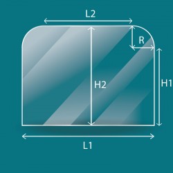 Invicta BRADFORD Glass - 2 rounded corners glass for wood...