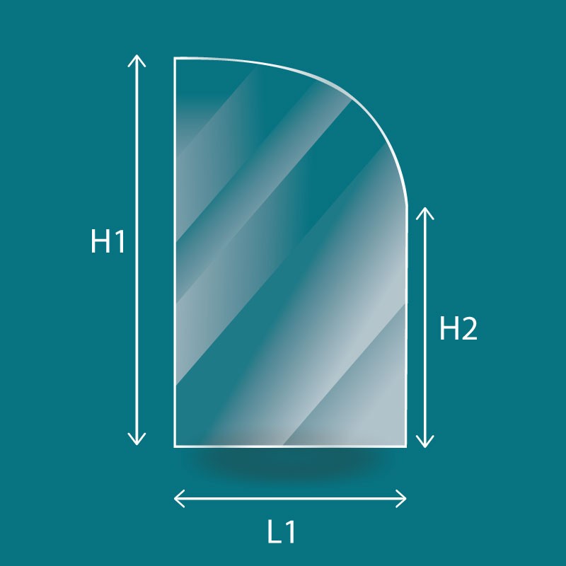 Vitre Rectangle cintré - Jotul F12 TD et F600 (porte droite)