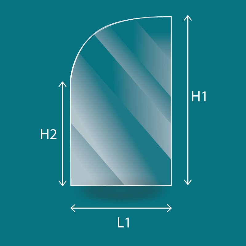 Vitre Rectangle cintré - Franco Belge GASCON 11 kW (porte gauche)