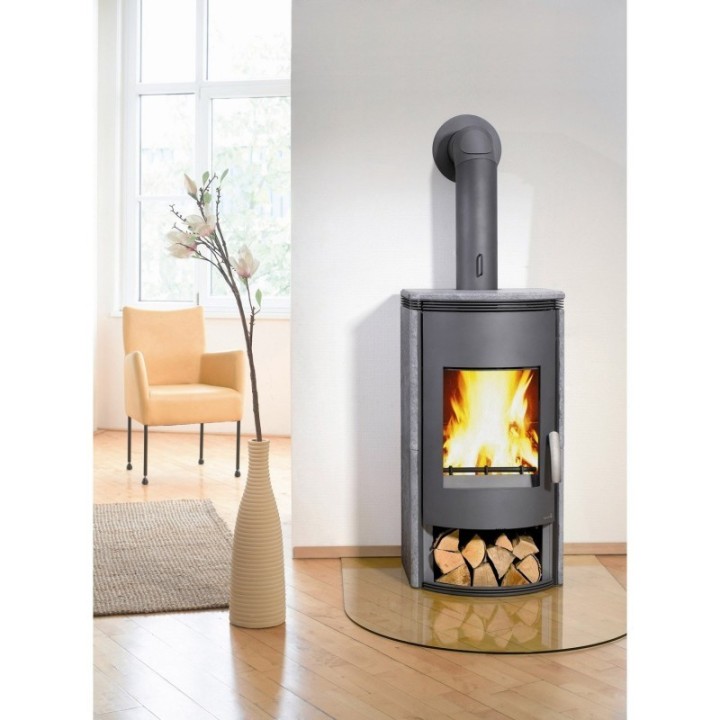 Glasbodenplatte Halbkreis 100x120cm für Holzofen - Capska