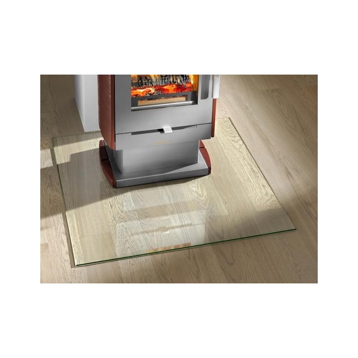 plaque de sol en verre trempé pour protection poele à bois