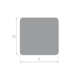 Plaque de sol Carré verre angles arrondis - 1000x1000mm R100