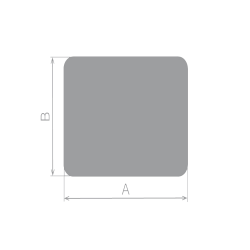 Plaque de sol en verre laqué noir carré 4 angles arrondis 100x100cm - Capska