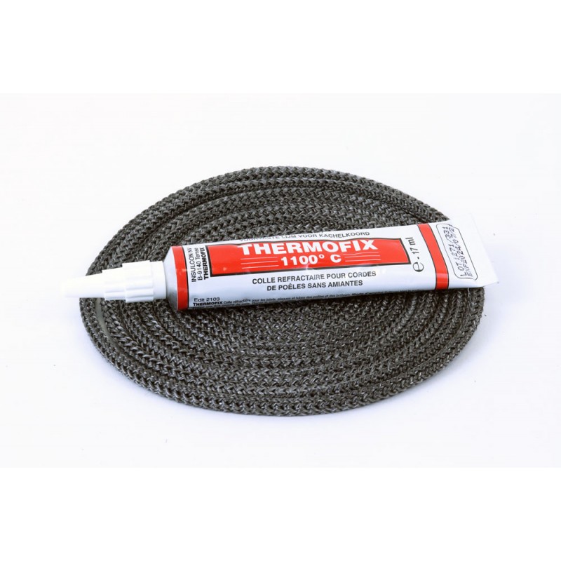 Joint rond tressé ø 4mm x 2,5 m + colle