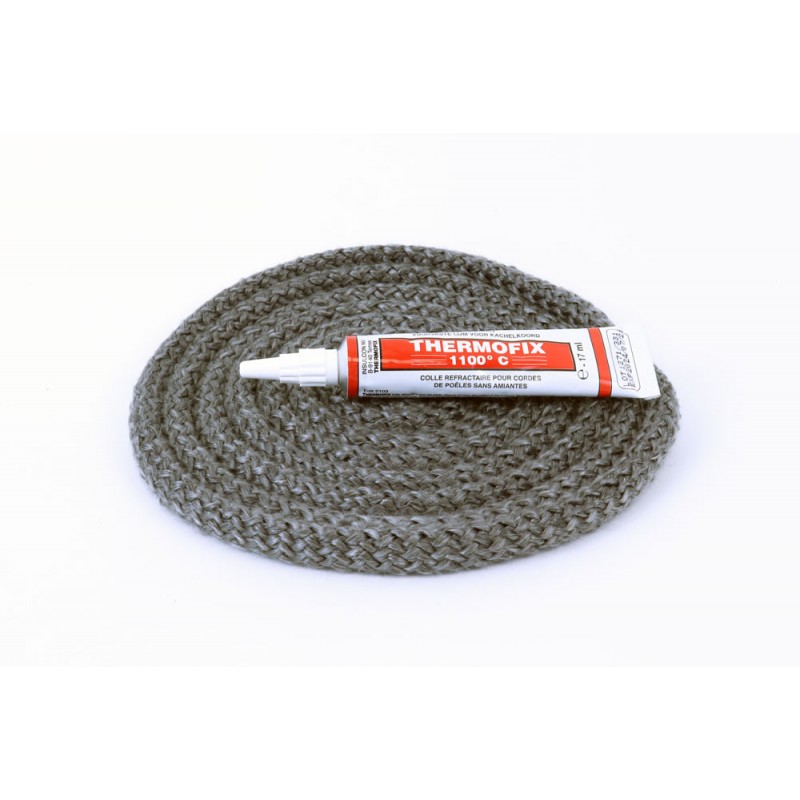 Joint rond tressé Ø 10 mm x 2,5 m + colle