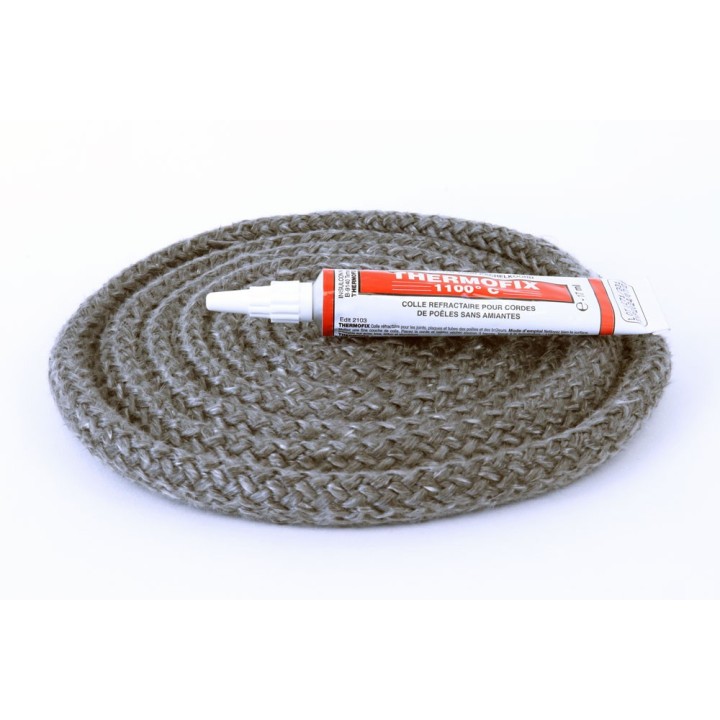 Junta Redonda Trenzada ø 12 mm x 2,5 m + pegamento - Capska
