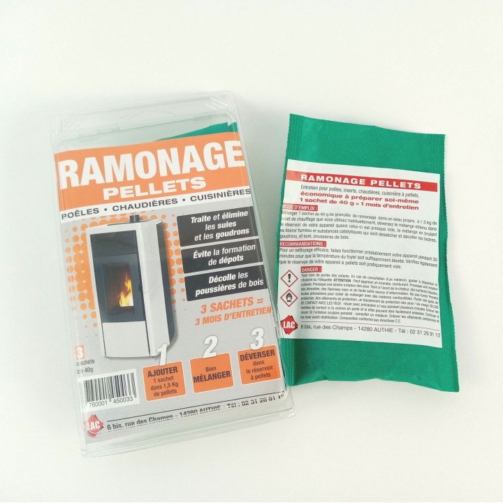 Granulés de ramonage pour appareils à pellets - Sachet de 40g