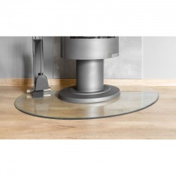 Floor protective plate - Glass - Round cut Ø110x95cm