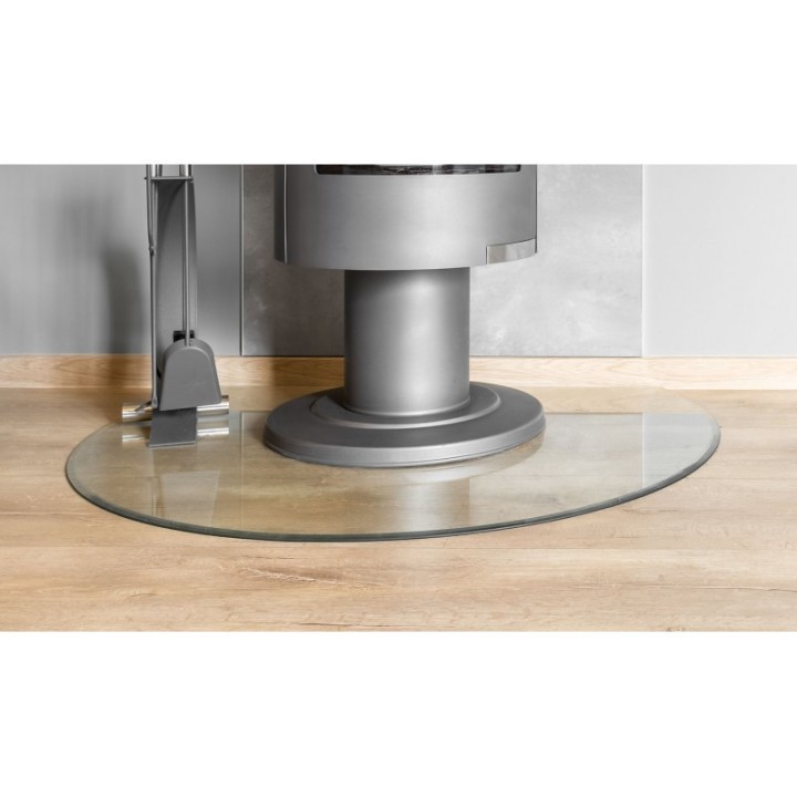 Glass Floor Protective Plate Round Cut 110x95 cm - Capska