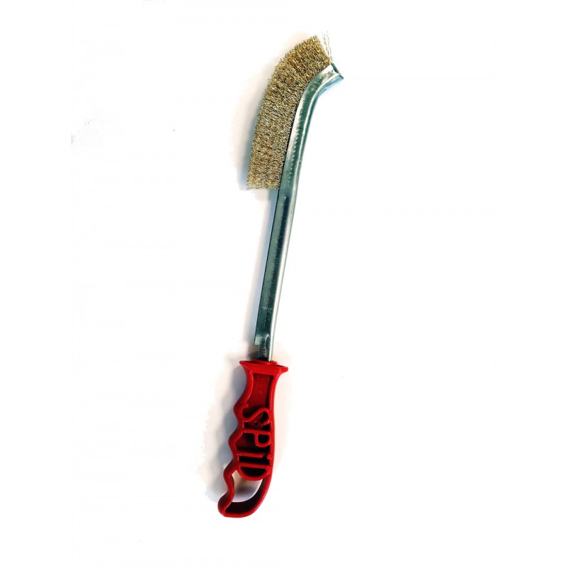 Spazzola in ottone metallizzato con manico lungo