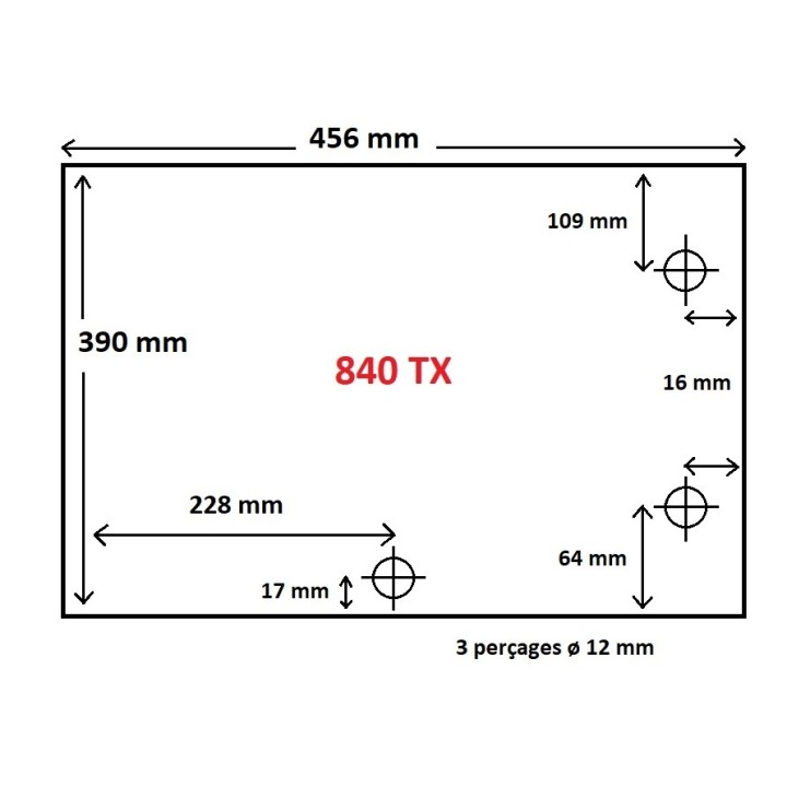 Philippe FOYER 840/840 TX Glas - Rechteck Gebohrt Kaminglas für Kaminofen