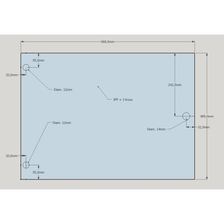 Cristall Philippe FOYER 695 TX (amb forats) - Vidre Rectangle Perforat