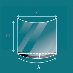 TECHFIRE UNI 1068 - Rundglas/ in sich gebogenes Glas