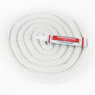 Round Braided Gasket (white) ø 15 mm x 2,5 m + glue - Capska