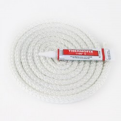 Junta Redonda Trenzada (blanca) ø 10 mm x 2,5 m + pegamento