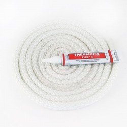 Junta Redonda Trenzada (blanca) ø 9 mm x 2,5 m + pegamento