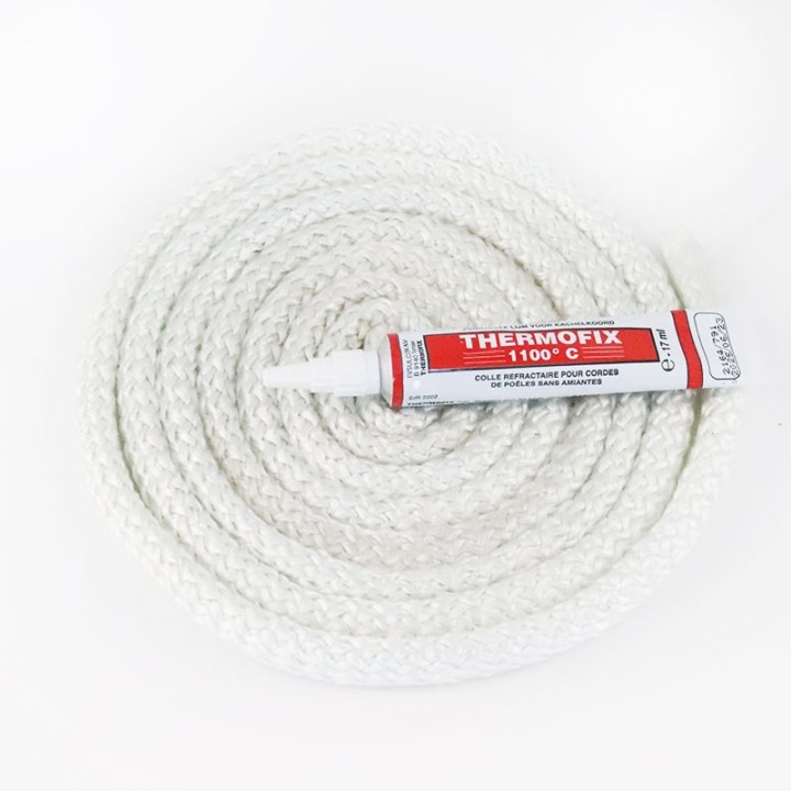 Geflochtene Dichtschnur (weiß) ø 9 mm x 2,5 m + Kleber - Capska