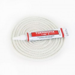 Junta Redonda Trenzada (blanca) ø 5 mm x 2,5 m + pegamento