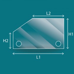 Cristal perforado con 1 ángulo cortado