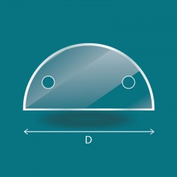Vitre percée en Demi-cercle