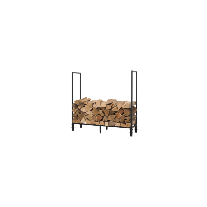 Stoker Outdoor Log Rack Black Steel Wood Storage - Capska