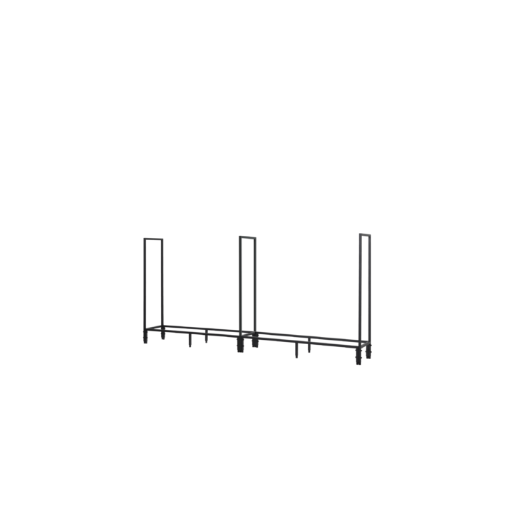 Stoker Outdoor Log Rack Black Steel Wood Storage - Capska