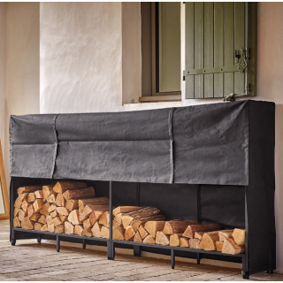 Emmagatzematge de fusta d'acer negre Stoker per a l'exterior - Capska