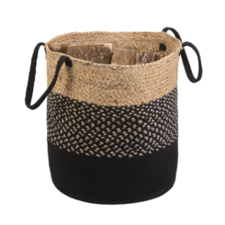 Cistella de fusta de Niamey en jute natural i cotó reciclat - Capska