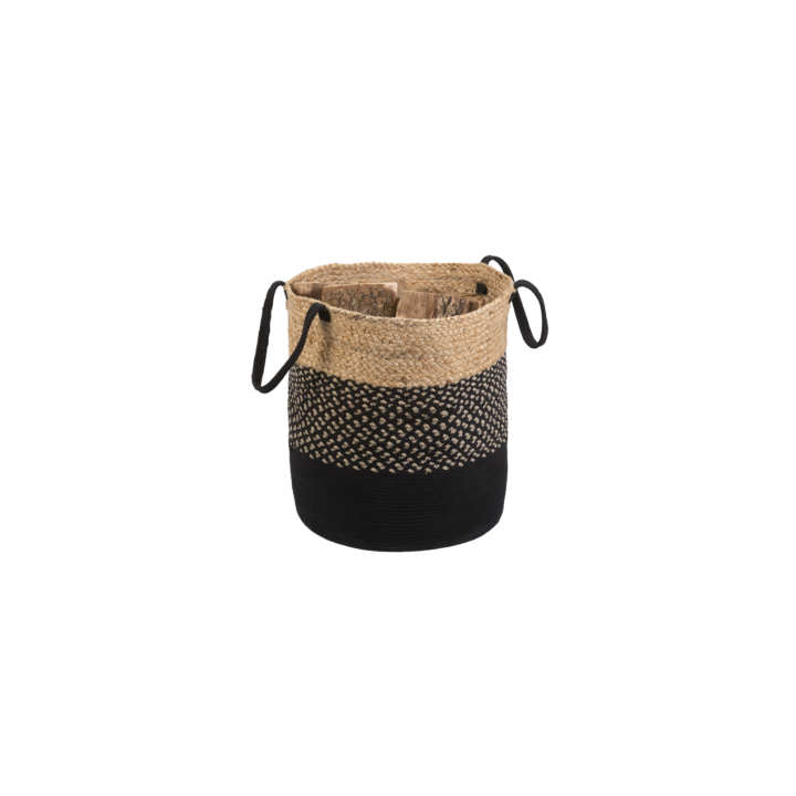Corbeille à Bois Niamey en Jute naturel et Coton Recyclé - Capska